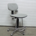 Grey Height Adjustable Rolling Drafting Stool Chair